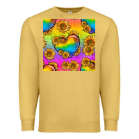 Antique Gold Pride lgbtq leopard hearts and sunflowers seamless Premium Sweatshirt - BundleAndBundleShop