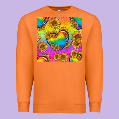 Pride Lgbtq Leopard Hearts And Sunflowers Seamless Premium Sweatshirt Designed By Bundleandbundleshop