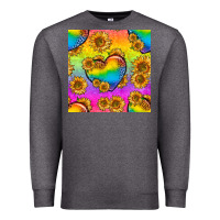 Charcoal Heather Pride lgbtq leopard hearts and sunflowers seamless Premium Sweatshirt - BundleAndBundleShop