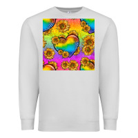 Dove Grey Pride lgbtq leopard hearts and sunflowers seamless Premium Sweatshirt - BundleAndBundleShop