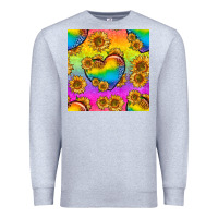Heather Grey Pride lgbtq leopard hearts and sunflowers seamless Premium Sweatshirt - BundleAndBundleShop