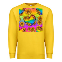Lemon Pride lgbtq leopard hearts and sunflowers seamless Premium Sweatshirt - BundleAndBundleShop