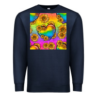 Navy Pride lgbtq leopard hearts and sunflowers seamless Premium Sweatshirt - BundleAndBundleShop