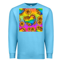 Ocean Blue Pride lgbtq leopard hearts and sunflowers seamless Premium Sweatshirt - BundleAndBundleShop