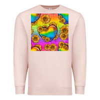Pale Pink Pride lgbtq leopard hearts and sunflowers seamless Premium Sweatshirt - BundleAndBundleShop