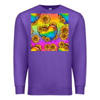 Purple Pride lgbtq leopard hearts and sunflowers seamless Premium Sweatshirt - BundleAndBundleShop