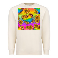 Sandshell Pride lgbtq leopard hearts and sunflowers seamless Premium Sweatshirt - BundleAndBundleShop