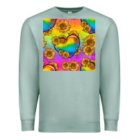 Seafoam Pride lgbtq leopard hearts and sunflowers seamless Premium Sweatshirt - BundleAndBundleShop