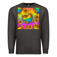 Smoke Pride lgbtq leopard hearts and sunflowers seamless Premium Sweatshirt - BundleAndBundleShop