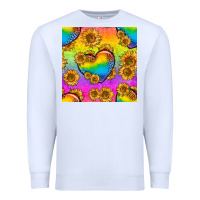 White Pride lgbtq leopard hearts and sunflowers seamless Premium Sweatshirt - BundleAndBundleShop