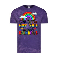 Cloud Purple come to the gay side we have rainbows Vintage Tee - LillyAllenDesigns