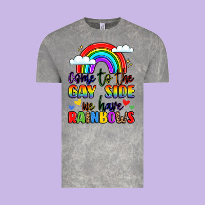 Come To The Gay Side We Have Rainbows Vintage Tee Designed By Lillyallendesigns