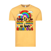 Vintage Mustard come to the gay side we have rainbows Vintage Tee - LillyAllenDesigns
