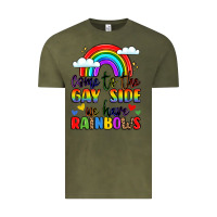 Vintage Olive come to the gay side we have rainbows Vintage Tee - LillyAllenDesigns