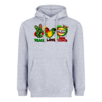 Heather Grey peace love juneteenth Heavyweight Hoodie - FaDigitalArtStudio