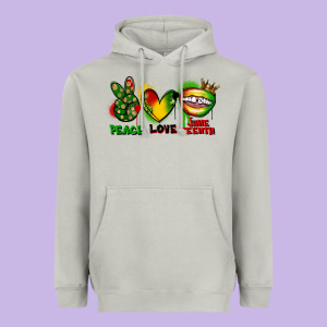 Peace Love Juneteenth Heavyweight Hoodie Designed By Fadigitalartstudio