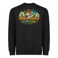 Black Small town Easter Day Heavyweight Sweatshirt - NancyCooperArtShop