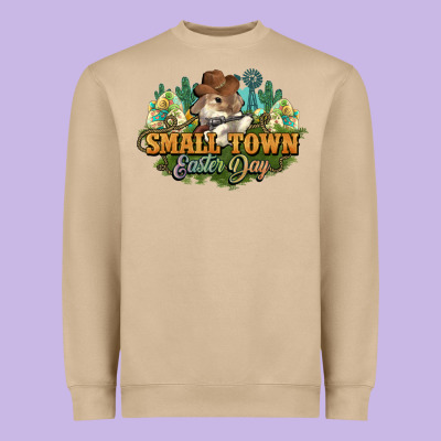Small Town Easter Day Heavyweight Sweatshirt Designed By Nancycooperartshop