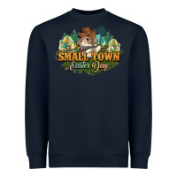 Navy Small town Easter Day Heavyweight Sweatshirt - NancyCooperArtShop
