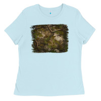 Baby Blue green hunter camouflage pattern brushstroke Ladies Tee - Jasminsmagicworld