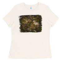 Green Hunter Camouflage Pattern Brushstroke Ladies Tee | Teevron