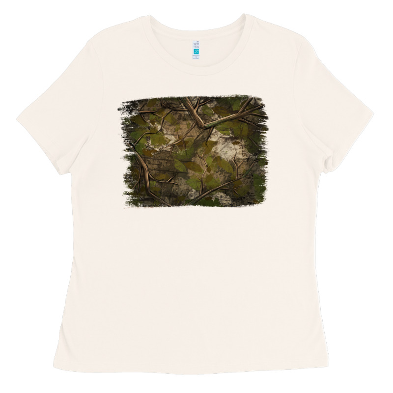 Green Hunter Camouflage Pattern Brushstroke Ladies Tee by Jasminsmagicworld | Teevron
