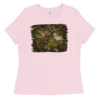Bubblegum Pink green hunter camouflage pattern brushstroke Ladies Tee - Jasminsmagicworld