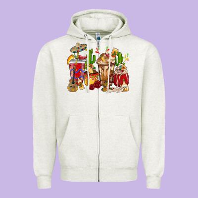 Cino De Mayo Coffee Cups Mexico Zipper Hoodie Designed By Howdyjamesfarm