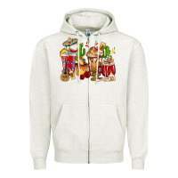 Oatmeal Heather Cino De Mayo coffee cups Mexico Zipper Hoodie - HowdyJamesFarm