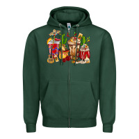 Sports Green Cino De Mayo coffee cups Mexico Zipper Hoodie - HowdyJamesFarm