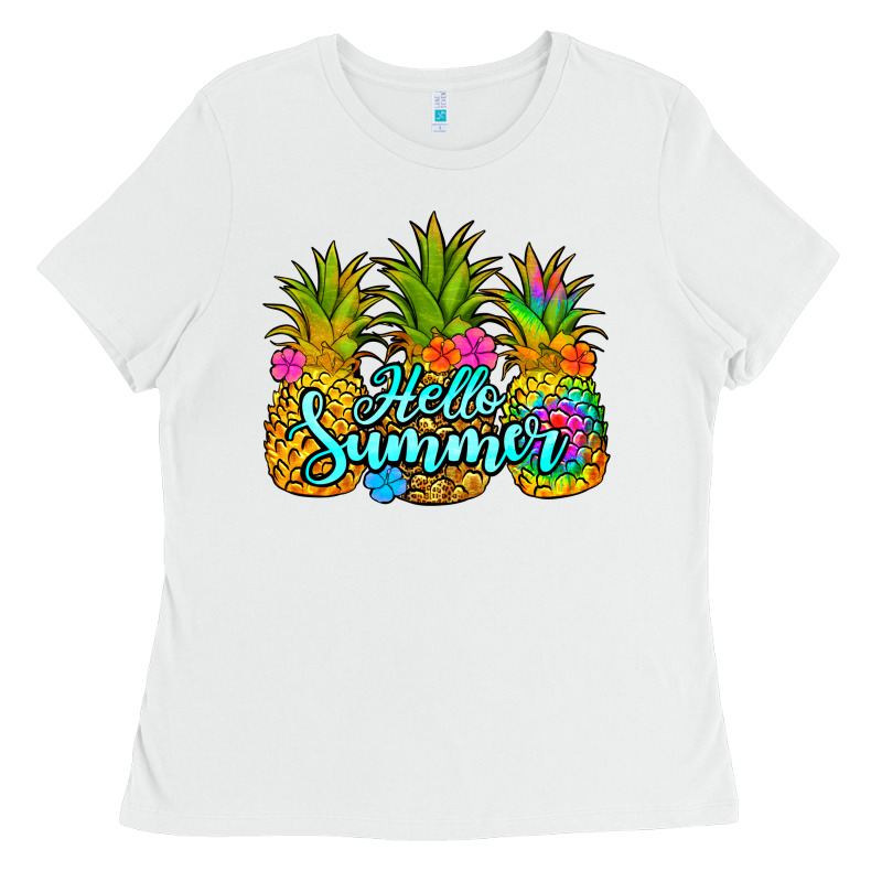 Hello Summer Pineapple Ladies Tee by Jasminsmagicworld | Teevron