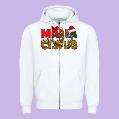Mama Claus Mother's Day Zipper Hoodie Designed By Howdyjamesfarm