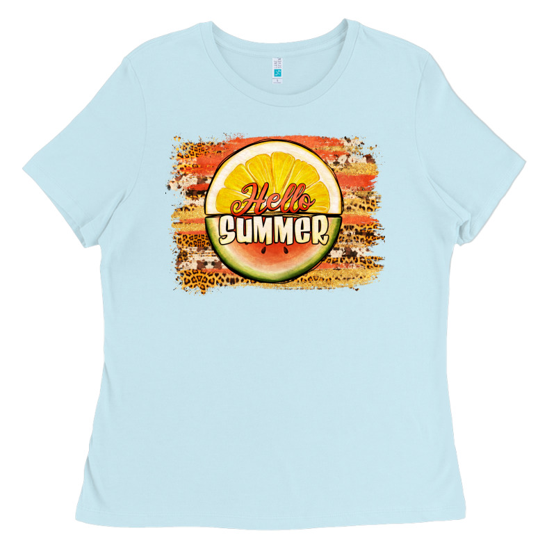 Hello Summer Watermelon Lemon Ladies Tee by Jasminsmagicworld | Teevron