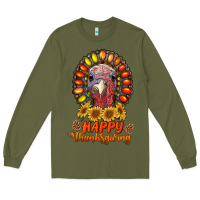 Army Green happy thanksgiving gemstone Long Sleeve Tee - RanaPortraitStore