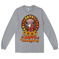 Heather Grey happy thanksgiving gemstone Long Sleeve Tee - RanaPortraitStore