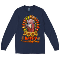 Navy happy thanksgiving gemstone Long Sleeve Tee - RanaPortraitStore