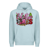 Blue Mist valentine vibes with cowgirl boots olivia Premium Hoodie - OliviaCreatesArt