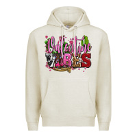 Oatmeal Heather valentine vibes with cowgirl boots olivia Premium Hoodie - OliviaCreatesArt