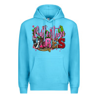 Ocean Blue valentine vibes with cowgirl boots olivia Premium Hoodie - OliviaCreatesArt