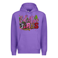Purple valentine vibes with cowgirl boots olivia Premium Hoodie - OliviaCreatesArt