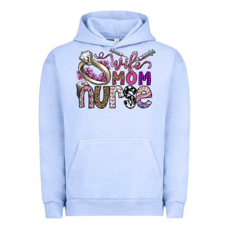 Wife Mom Nurse Urban Hoodie by SublimationCraftShop | Teevron