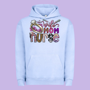 Wife Mom Nurse Urban Hoodie Designed By Sublimationcraftshop
