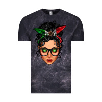 Cloud Black mexican latina girl messy bun Vintage Tee - LillyAllenDesigns