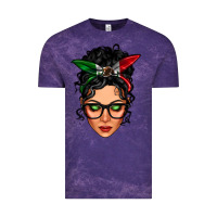 Cloud Purple mexican latina girl messy bun Vintage Tee - LillyAllenDesigns