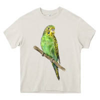 Cream Budgeriar Bird Parrot Heavy Core Tee - LillyAllenDesigns