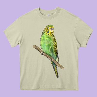 Budgeriar Bird Parrot Heavy Core Tee Designed By Lillyallendesigns