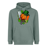 Sage St. Patrick's Day Basketball Heavyweight Hoodie - FaDigitalArtStudio