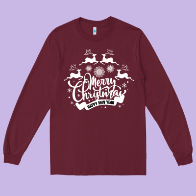 Merry Christmas Happy New Year Long Sleeve Tee Designed By Bettercallsaul
