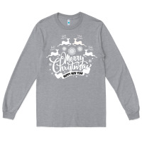 Heather Grey Merry Christmas Happy New Year Long Sleeve Tee - Bettercallsaul