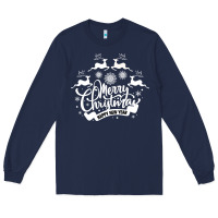 Navy Merry Christmas Happy New Year Long Sleeve Tee - Bettercallsaul